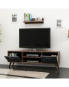 Ensemble meuble TV HORUS 120 cm bois et gris