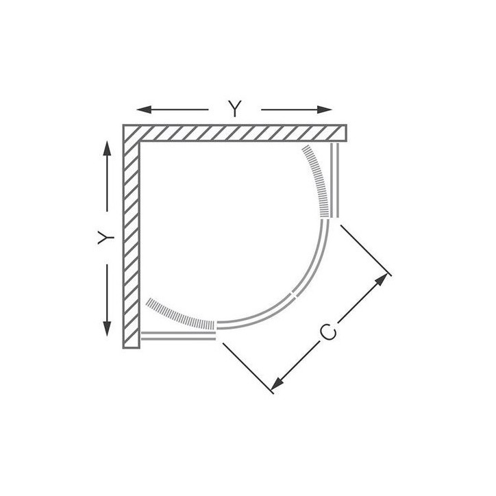 CRONIS Cabina de ducha angular 80x80 o 90x90 cm