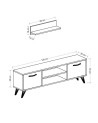 Ensemble meuble TV HORUS 120 cm bois et gris