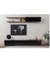 Ensemble meuble TV ALBACATE 180 cm bois et noir