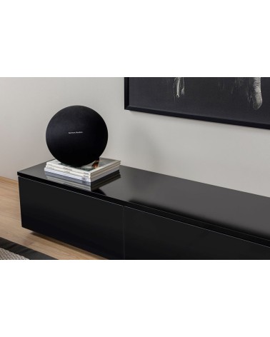 Ensemble meuble TV ALBACATE 180 cm bois et noir