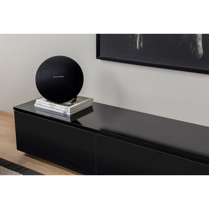 Ensemble meuble TV ALBACATE 180 cm bois et noir