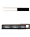 Ensemble meuble TV ALBACATE 180 cm bois et noir