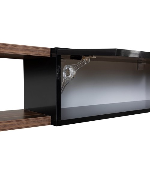 Ensemble meuble TV ALBACATE 180 cm bois et noir