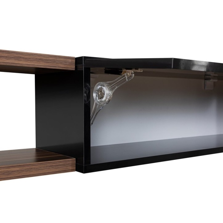 Ensemble meuble TV ALBACATE 180 cm bois et noir