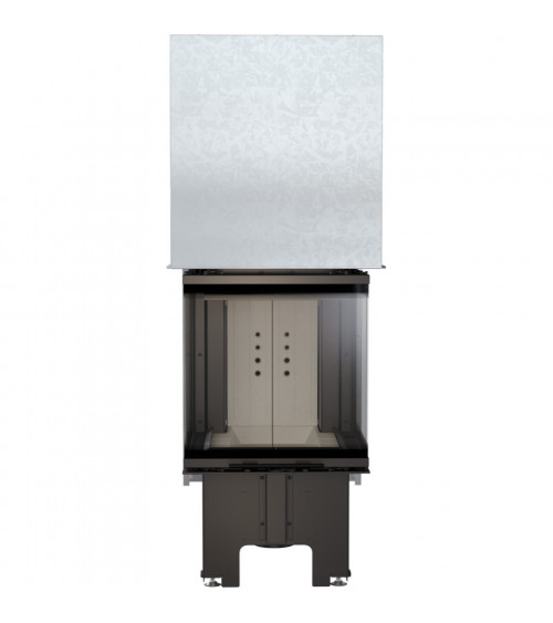 Inserto para chimenea de leña 3 lados acristalados y puerta de guillotina 10 kW NOLWENN