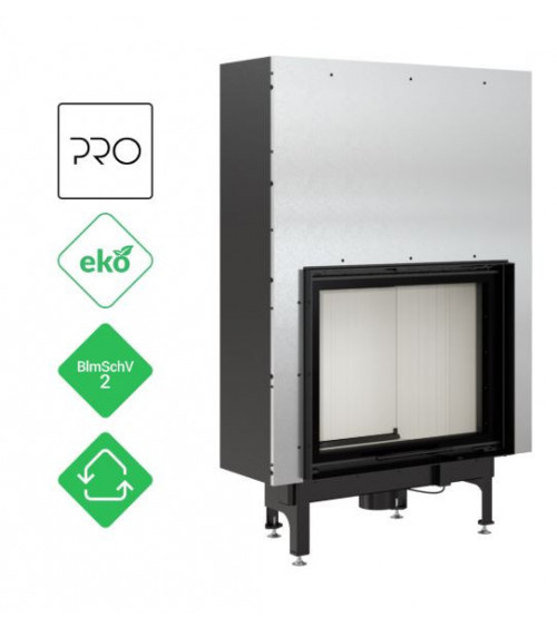 Inserto per camino a legna NADINE con porta a scomparsa 16.5 kW