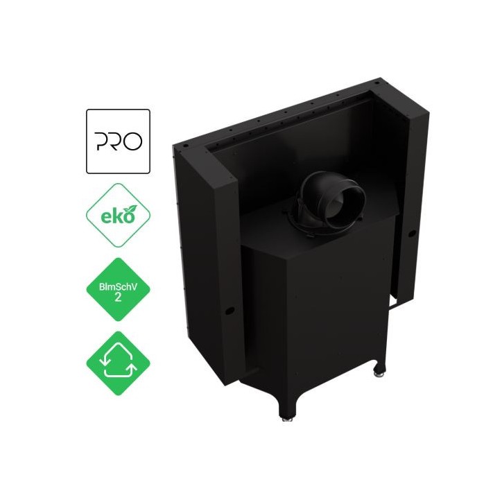 Recuperador de calor a lenha NADINE com porta de guilhotina 16 kW