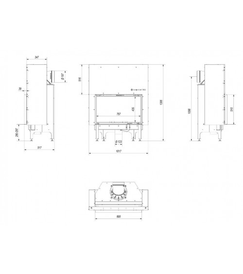 Insert cheminées à bois NADINE porte guillotine 16 kW