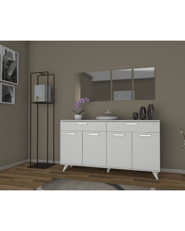 Buffet VIVEN 4portes et 2 tiroirs 180 cm blanc