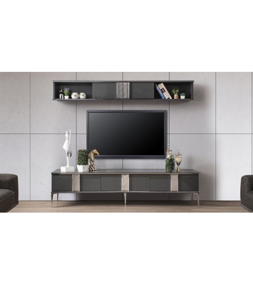 Ensemble meuble TV LOTUS PREMIUM 200 cm anthracite