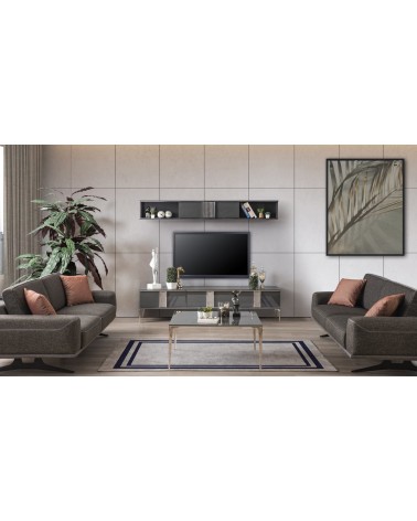 Ensemble meuble TV LOTUS PREMIUM 200 cm anthracite