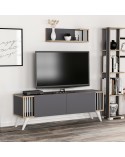 Ensemble meuble TV TESLI 120 cm Anthracite