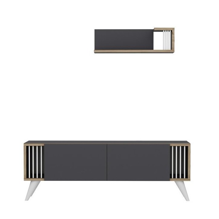 Ensemble meuble TV TESLI 120 cm Anthracite