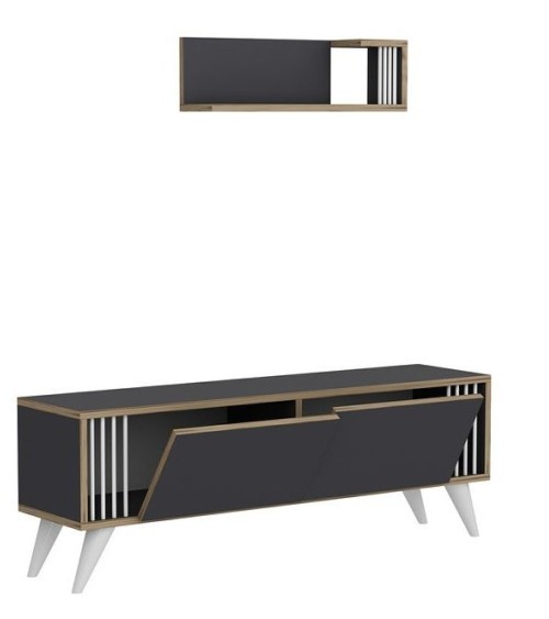 Ensemble meuble TV TESLI 120 cm Anthracite