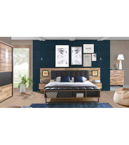 Rovere e camera completa AMALTI bianco letto 160 x 200 cm con box contenitore