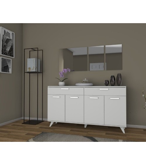 Buffet VIVEN 4portes et 2 tiroirs 180 cm blanc