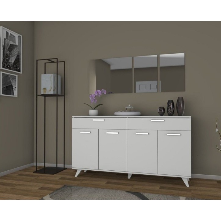 Buffet VIVEN 4portes et 2 tiroirs 180 cm blanc