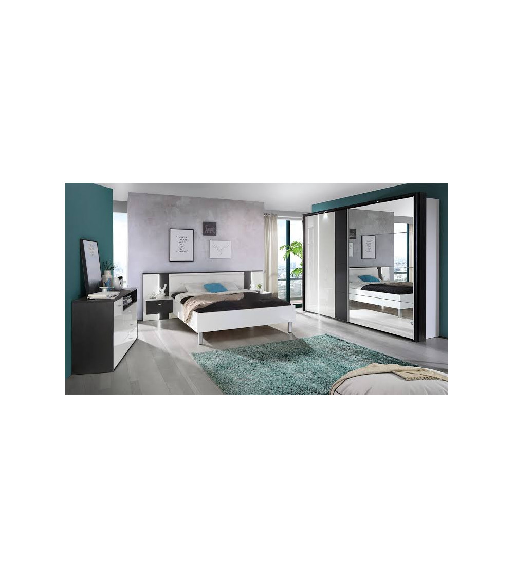 Rovere e camera completa AMALTI bianco letto 160 x 200 cm con box contenitore