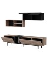 Ensemble meuble TV DIANY 195 cm bois et noir