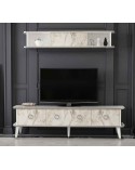 Ensemble meuble TV MARBRE Blanc brillant