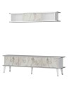 Ensemble meuble TV MARBRE Blanc brillant