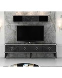 Ensemble meuble TV MARBRE 180 cm Noir brillant