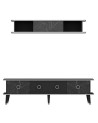 Ensemble meuble TV MARBRE 180 cm Noir brillant