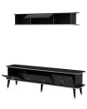 Ensemble meuble TV MARBRE 180 cm Noir brillant