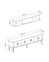 Ensemble meuble TV MARBRE 180 cm Noir brillant