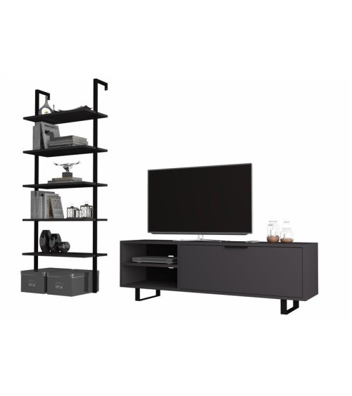 Ensemble meuble TV SMART 140 cm gris