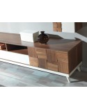 Ensemble meuble TV BERRAK 240 cm Noyer et blanc