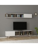 Ensemble meuble TV DORUK BLANC - NOYER 180 cm