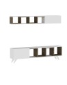 Ensemble meuble TV DORUK BLANC - NOYER 180 cm