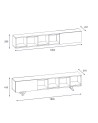 Ensemble meuble TV DORUK BLANC - NOYER 180 cm