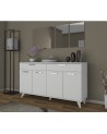 Buffet VIVEN 4portes et 2 tiroirs 180 cm blanc