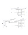 Ensemble meuble TV KUZEY 180cm blanc et noyer