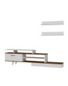 Ensemble meuble TV MILON 180cm blanc et noyer