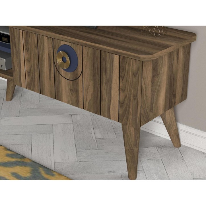 Ensemble meuble TV MARE noyer bleu 179 cm