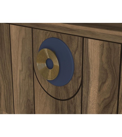 Ensemble meuble TV MARE noyer bleu 179 cm