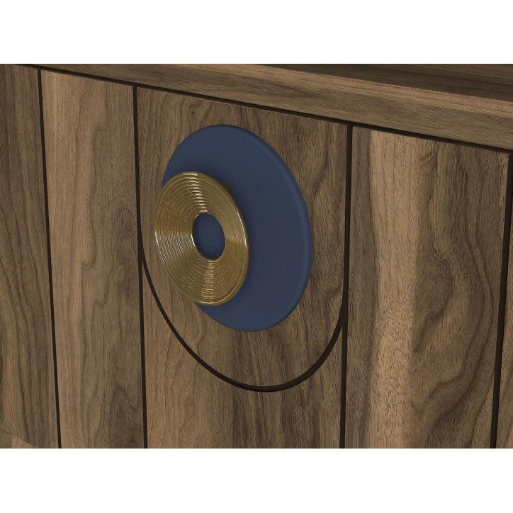 Ensemble meuble TV MARE noyer bleu 179 cm