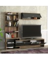 Ensemble meuble TV PIRIL noyer anthracite 180 cm