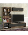 Ensemble meuble TV PIRIL noyer anthracite 180 cm