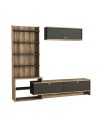 Ensemble meuble TV PIRIL noyer anthracite 180 cm