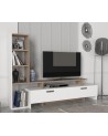 Ensemble meuble TV et bibliothèque SIMAL blanc cordoba 168 cm