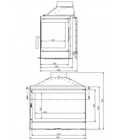 Insert cheminée d'angle  levio 17 kw
