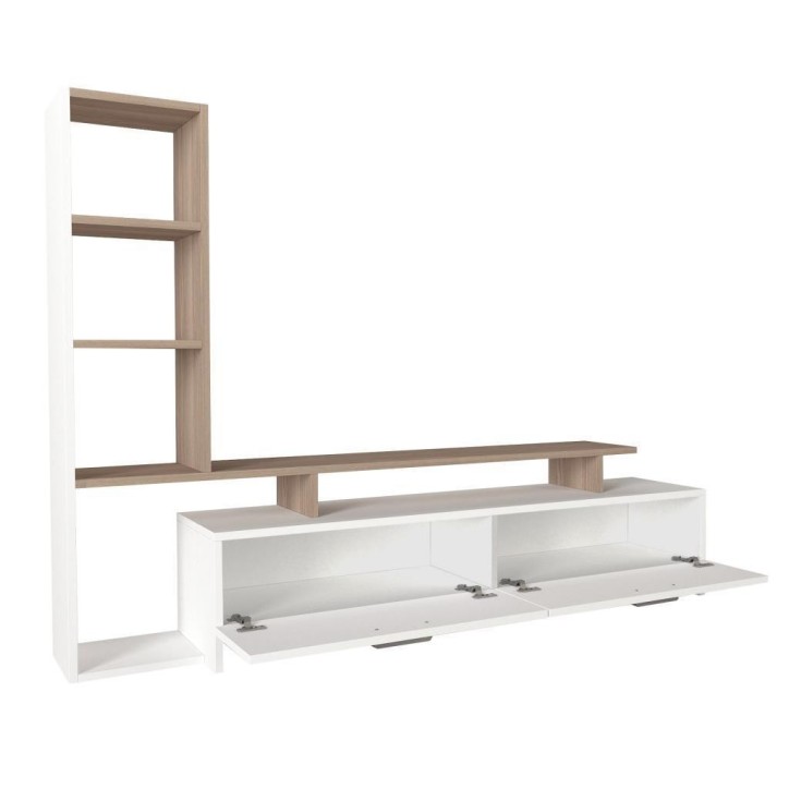 Ensemble meuble TV et bibliothèque SIMAL blanc cordoba 168 cm