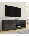 Ensemble meuble TV, vitrine et argentier BASIC marbre gris anthracite 140 cm