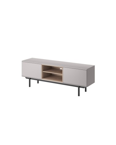 Ensemble meuble TV, buffet haut et étagère mural INOX gris 150 cm