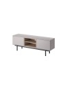 Ensemble meuble TV, buffet haut et étagère mural INOX gris 150 cm